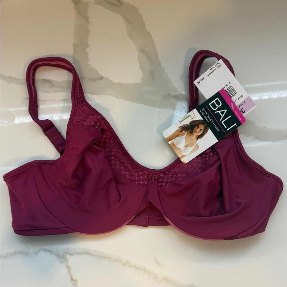 Bali Underwire Full Coverage Bra in Berry Plum